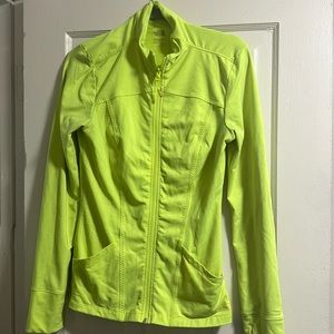 Women’s Neon Green Lightweight Zip Up Jacket